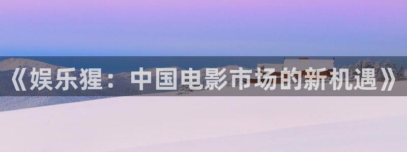 琳琅娱乐：《娱乐猩：中国电影市场的新机遇》
